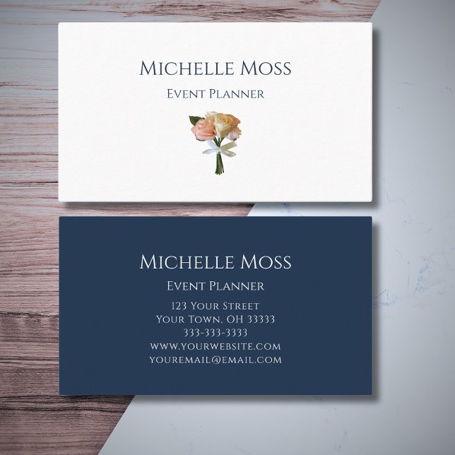 Carte De Visite Élégant Floral Botanical Blush Rose Planificateur  (Créateur téléchargé)