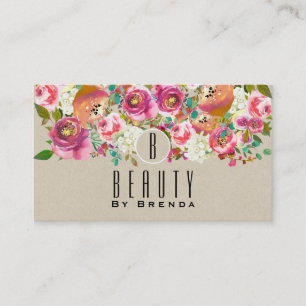 Carte De Visite Élégant Floral Chic Rustique Kraft Glam Sur mesure