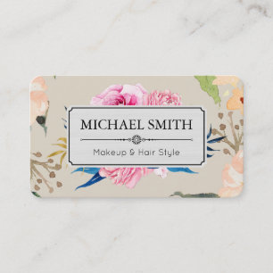 Carte De Visite Élégant Floral Vintage Moderne Couleur d'Os