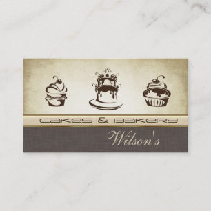 Carte De Visite Elégant gâteau chic et boulangerie
