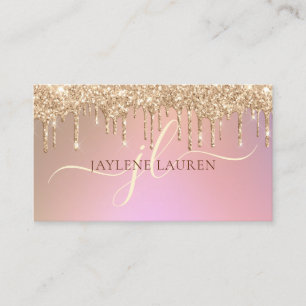 Carte De Visite Élégant Glam Rose Gold Parties scintillant Drives