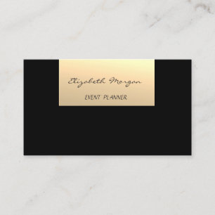 Carte De Visite Élégant Glamour Moderne Chic, Doré Faux, Noir