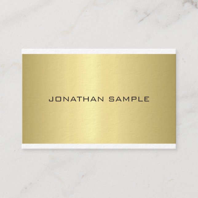 Carte De Visite Élégant Glamour Moderne Simple Or Luxe Tendance (Devant)