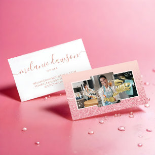 Carte De Visite Elegant Glitter 3 Nettoyage de photos et services 