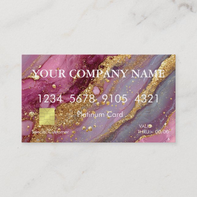 Carte De Visite Elegant Glitter Credit Card (Devant)