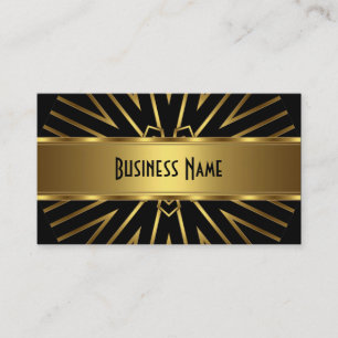 Carte de visite Elegant Gold Abstrait sur Black