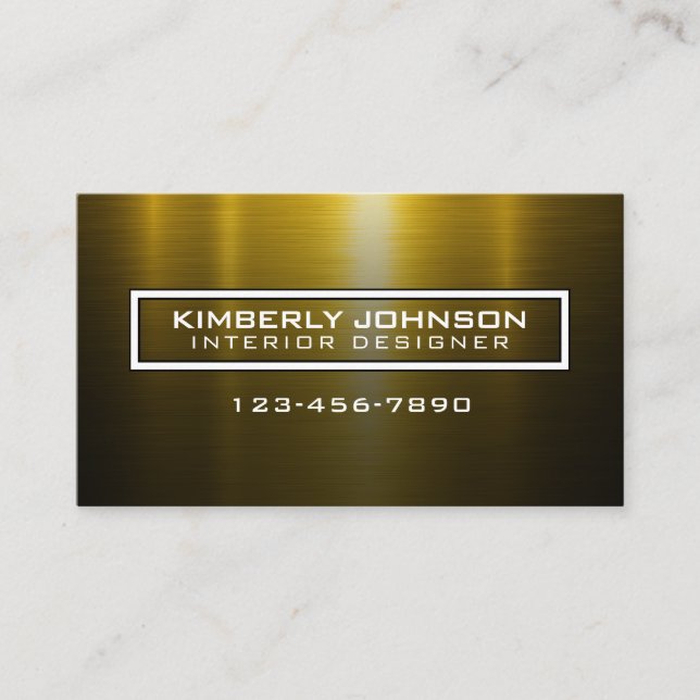 Carte De Visite Elegant Gold and Black Business Card Design (Devant)