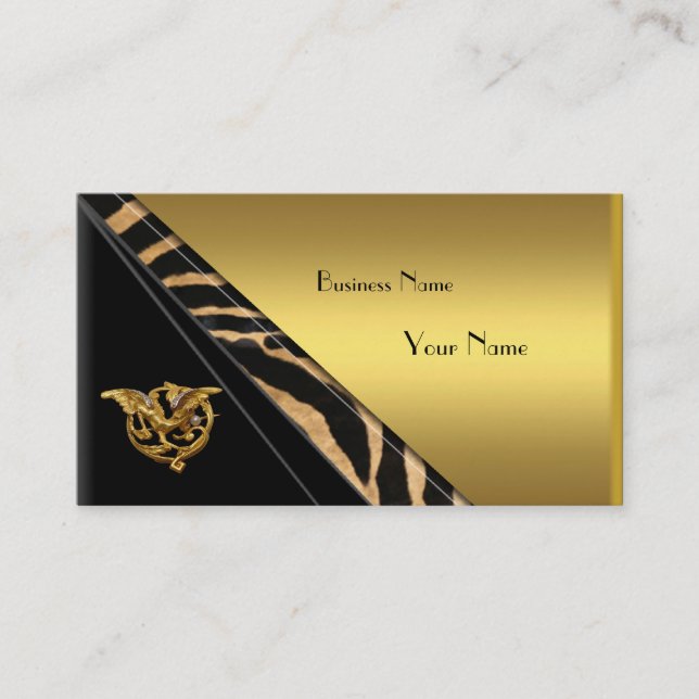 Carte de visite Elegant Gold Black Jewel Wild 2 (Devant)
