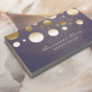 Carte De Visite Elégant Gold Confetti Dots Beauté Salon