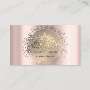 Carte De Visite Elégant Gold Confetti Parties scintillant Lotus Ro