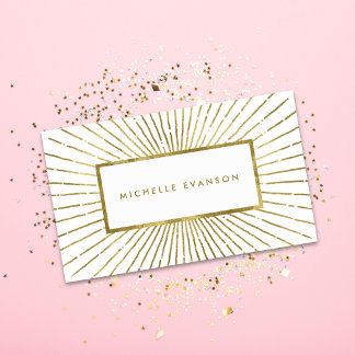 Carte De Visite Elégant Gold Foil Sunburst Professional