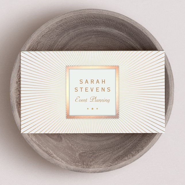 Carte De Visite Elégant Gold Frame Event Planner Glamour (Créateur téléchargé)