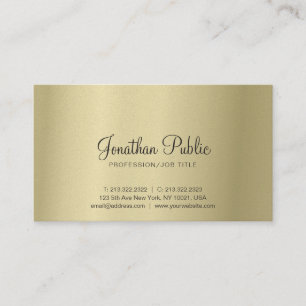 Carte De Visite Elégant Gold Look moderne Creative Plain Luxe