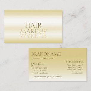 Carte De Visite Elégant Gold Stylish Mirror Font Professional