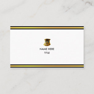 Carte De Visite Elégant Golden & Black Stripes sur blanc