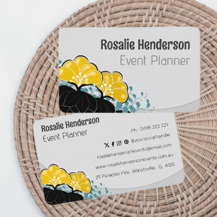 Carte De Visite Élégant Golden Camellias Personnalisé