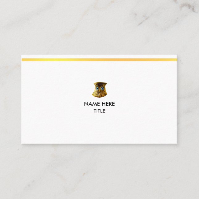 Carte De Visite Elégant Golden Stripe sur blanc (Devant)