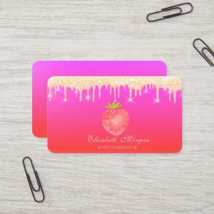 Carte De Visite Élégant gouttes de paillettes professionnelles rou