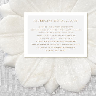 Carte De Visite Elégant Gray After Care pour Lash Extensions Salon