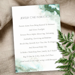 Carte De Visite Elégant Green Blue Agate Aquarelle Bijoux