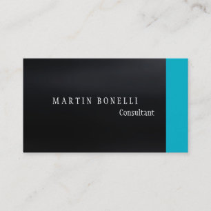 Carte De Visite Élégant gris foncé bleu clair propre