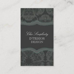 Carte de visite élégant gris-foncé de conceptio