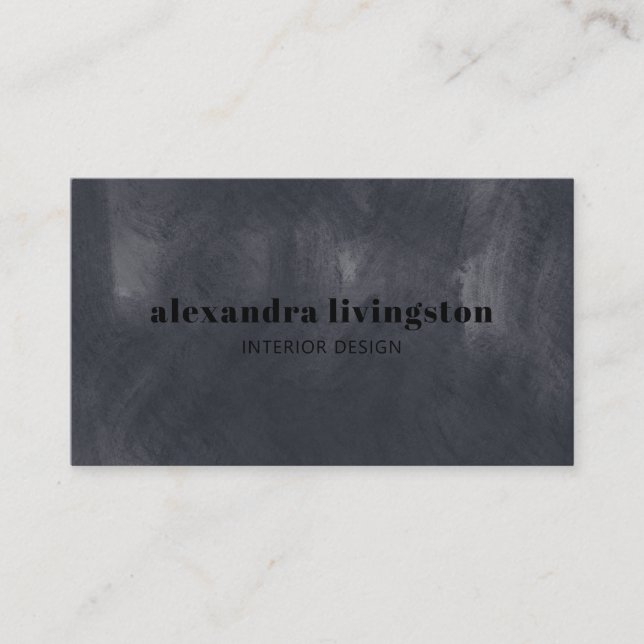 Carte De Visite Élégant gris texturé aquarelle professionnel (Devant)