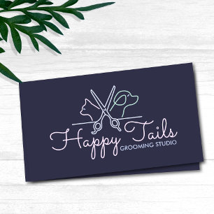 Carte De Visite Élégant Groomer pour animaux de compagnie - Logo P