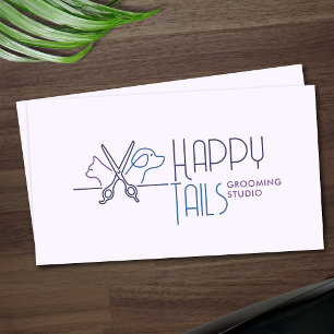 Carte De Visite Élégant Groomer pour animaux de compagnie - Logo P