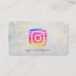 Carte De Visite Élégant Holographique Iridescente OpaI Instagram