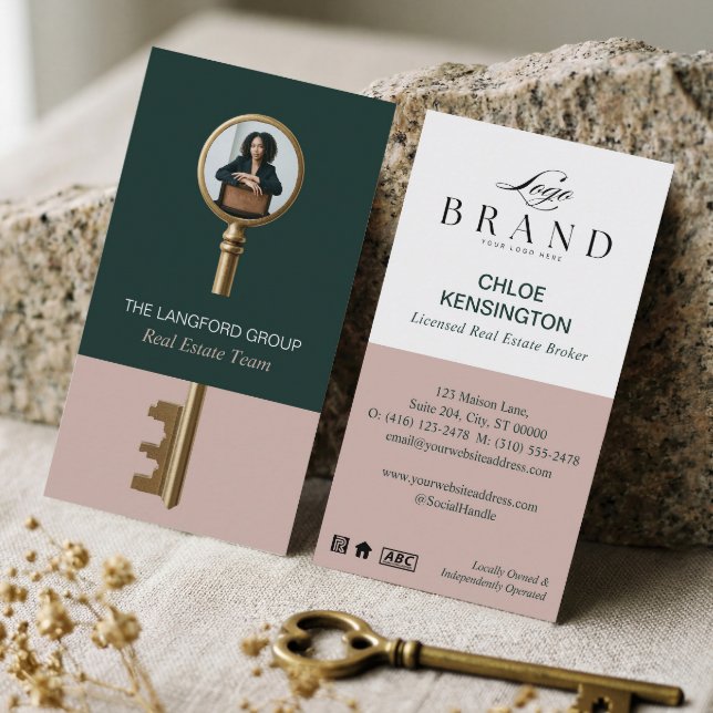Carte De Visite Elegant Home Real Estate Key Professional Photo (Elegant Home Real Estate Key Professional Photo Business Card)