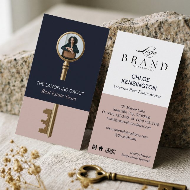 Carte De Visite Elegant Home Real Estate Key Professional Photo (Elegant Home Real Estate Key Professional Photo Business Card)