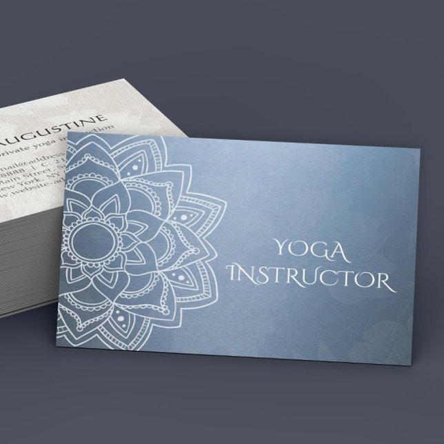 Carte De Visite Élégant instructeur de méditation YOGA Mandala Flo (Créateur téléchargé)