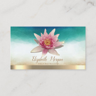 Carte De Visite Elégant instructeur de yoga Aquarelle Lotus