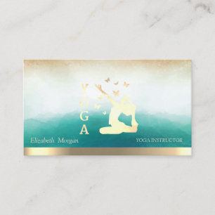 Carte De Visite Élégant instructeur de yoga femmes Silhouette