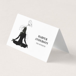 Carte De Visite Élégant instructeur de yoga   Floral minimal