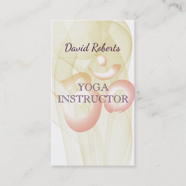 Carte De Visite Élégant instructeur de yoga Om Symbole (Devant)