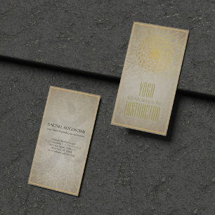 Carte De Visite Élégant instructeur YOGA Floral Mandala & OM Symbo