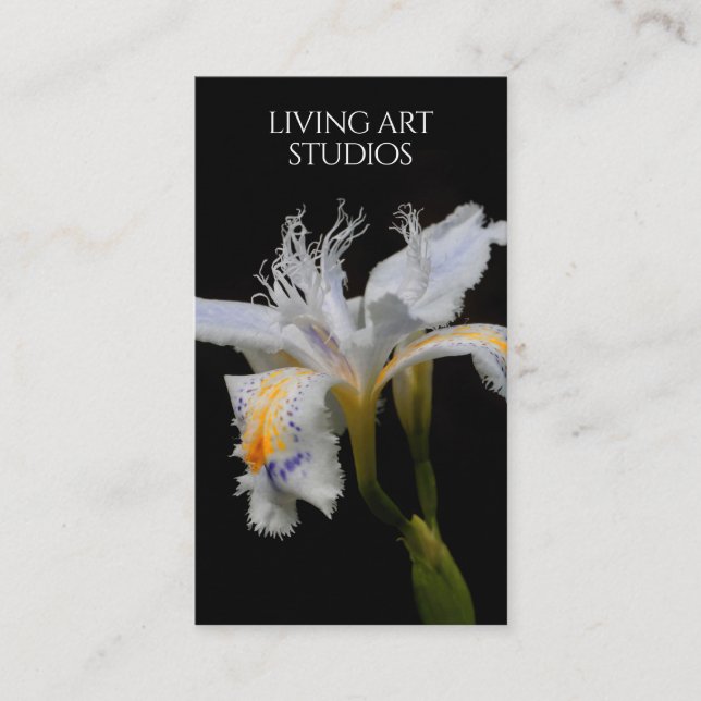 Carte De Visite Élégant Iris Studio Photographe Florist Nursert (Devant)