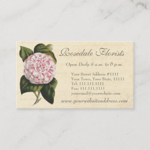 Carte De Visite Elégant jardinier de Camellia Vintage ou fleuriste