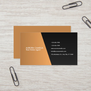 Carte De Visite Elégant Kraft Brown et noir dégradé