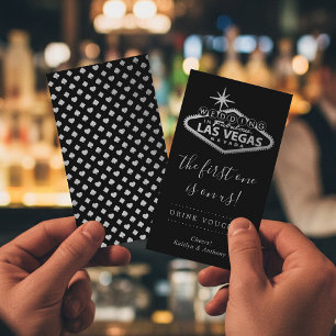 Carte De Visite Elégant Las Vegas Destination Mariage Boire billet
