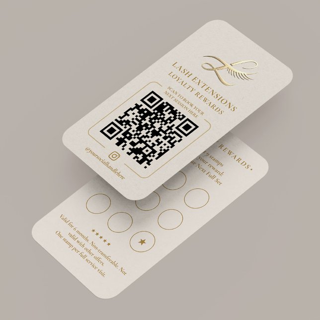 Carte De Visite Elegant Lash Extensions Récompenses de fidélité Sa (Elegant Lash Extensions Loyalty Rewards Sand 9 Business Card
)