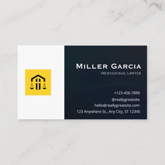 Carte De Visite Elegant Lawyer Business Card | Attorney & Legal  (Dos)