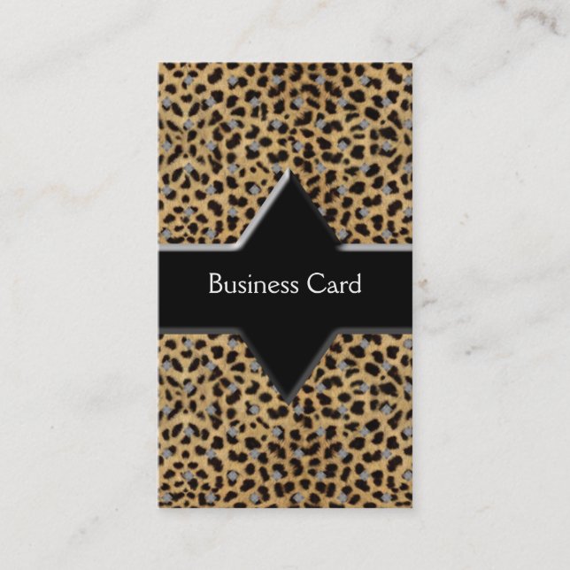 Carte de visite Elegant Leopard Noir (Devant)