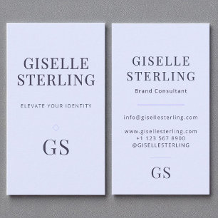 Carte De Visite Élégant Lilac Purple Simple Minimal Monogramme Chi