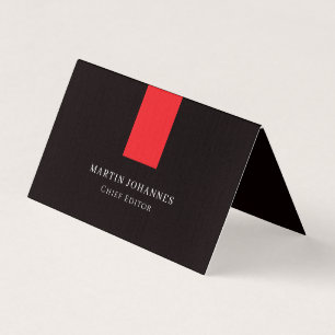 Carte De Visite Élégant Lin Premium Noir Minimaliste