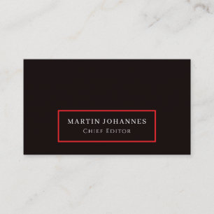Carte De Visite Élégant Lin Premium Noir Minimaliste