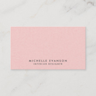 Carte De Visite Élégant lin rose minimaliste professionnel