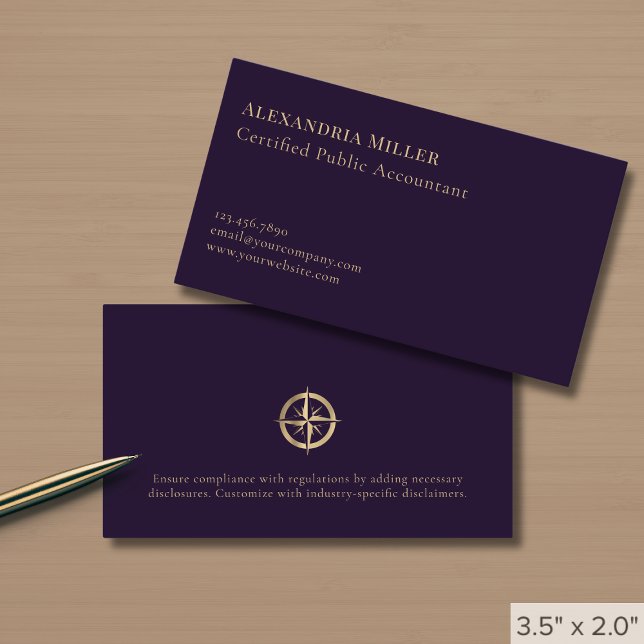 Carte De Visite Élégant Logo Compass Services Gold Compass (Créateur téléchargé)